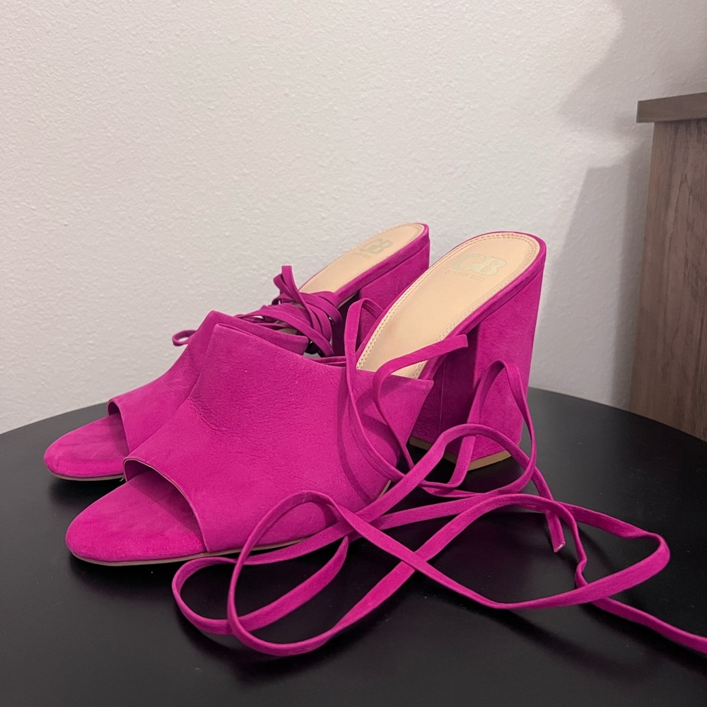 Gianni Bini Hot Pink Lace Up Heels Size 11